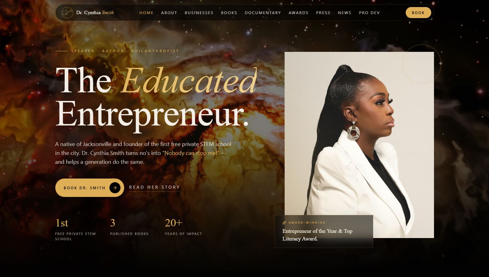 Dr. Cynthia Smith website designed by A&O Design Solutions