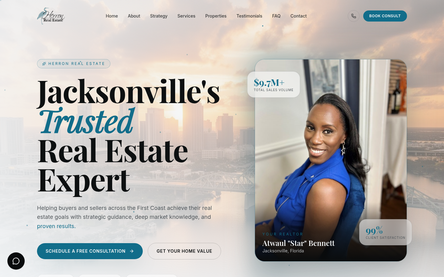 Atwaul "Star" Bennett, Realtor website redesigned by A&O Design Solutions