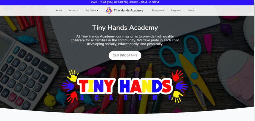 Tiny Hands Academy — website by A&O Design Solutions